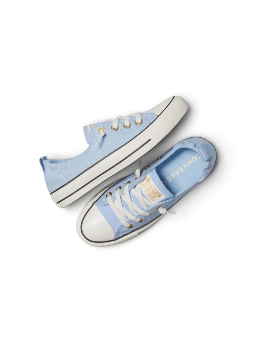 Converse Kids Low-Top Canvas Sneakers - Light Blue and White
